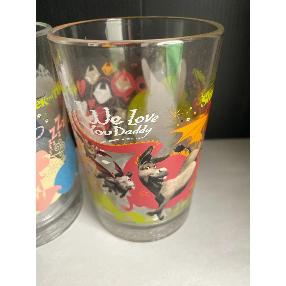 Shrek McDonalds 2007 Third Collectible Glass Set of 4.